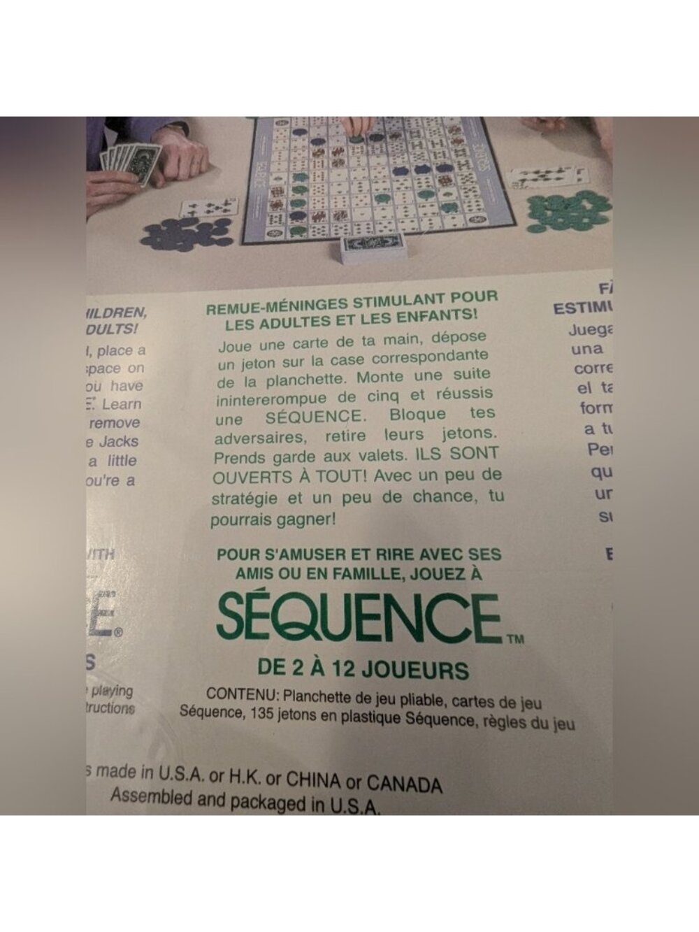 Sequence Original Game, Trilingual, with French and Spanish Instructions By Jax - Picture 2 of 11